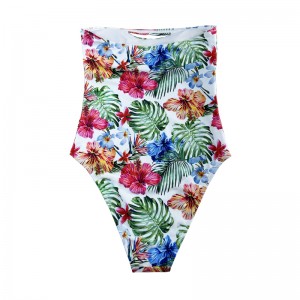 Sexy sans bretelles imprimé ethnique en une seule pièce