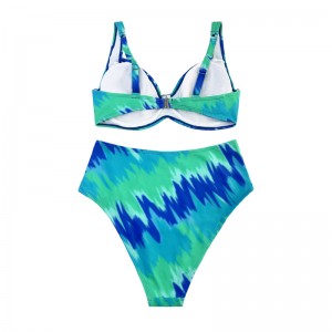 Swimsuit en deux pièces imprimé par Turquoise avec de larges sangles