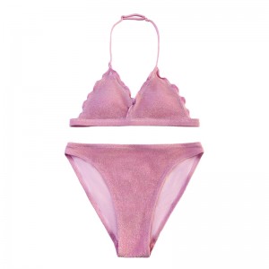 Coup de cou à bride aux enfants Coupe de triangle de maillot de bain deux pièces mignonne