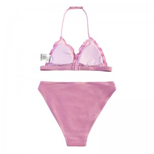 Coup de cou à bride aux enfants Coupe de triangle de maillot de bain deux pièces mignonne