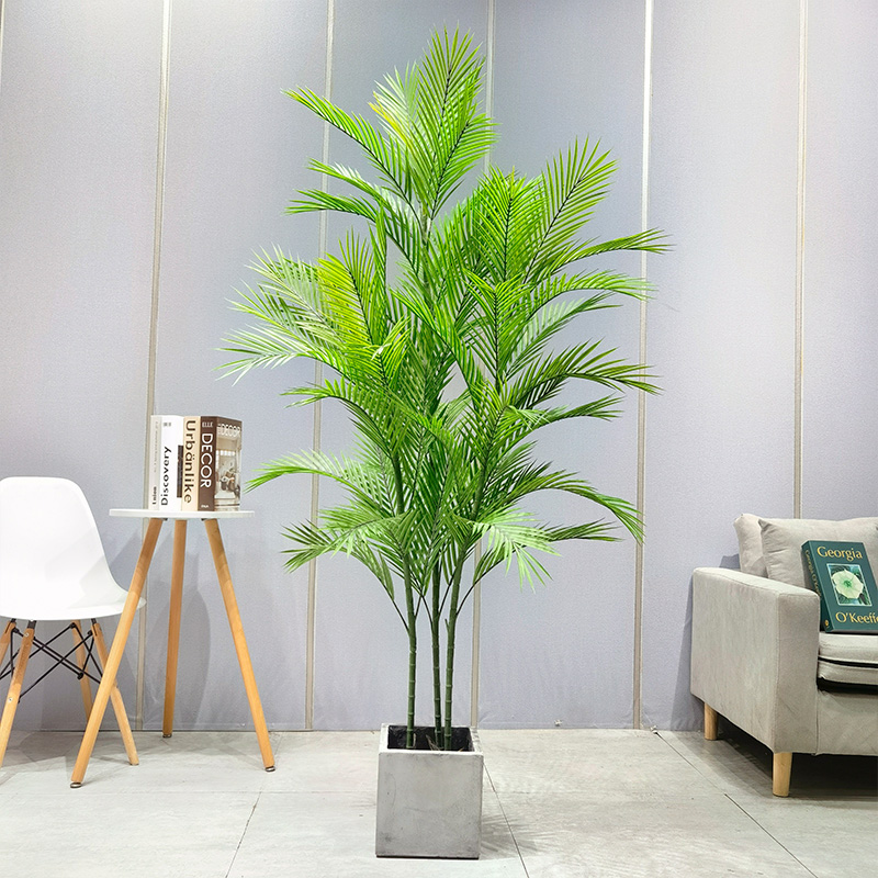 Prix ​​en gros de l'usine Areca Palm Dypsis Lutescens Palm artificiel personnalisable avec en pot