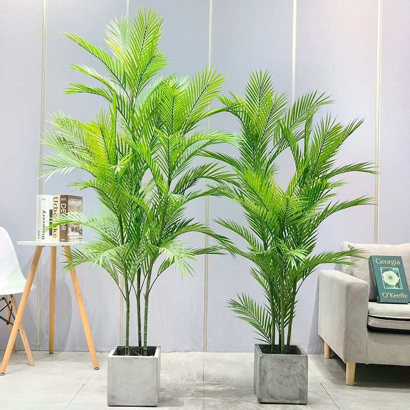 Prix ​​en gros de l'usine Areca Palm Dypsis Lutescens Palm artificiel personnalisable avec en pot