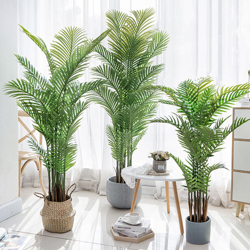 Prix ​​en gros de l'usine Areca Palm Dypsis Lutescens Palm artificiel personnalisable avec en pot