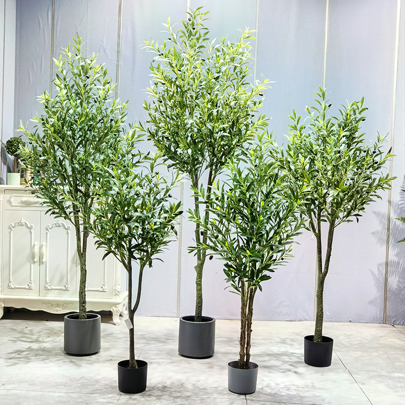 Fournitures de jardin truqué en gros en plastique fausse arbre d'olivier artificiel extérieur intérieur pour centres de table de table décorations de table