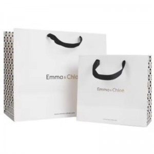 Sacs à provisions de luxe imprimées Sacs en papier cadeaux avecnom d\'entreprise pour emballage de bijoux avec poignée