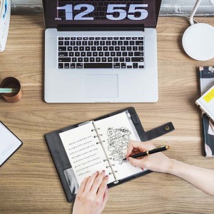 Journal en cuir Rechargeable Notebook Spiral Journal Portfolio- A5&A6