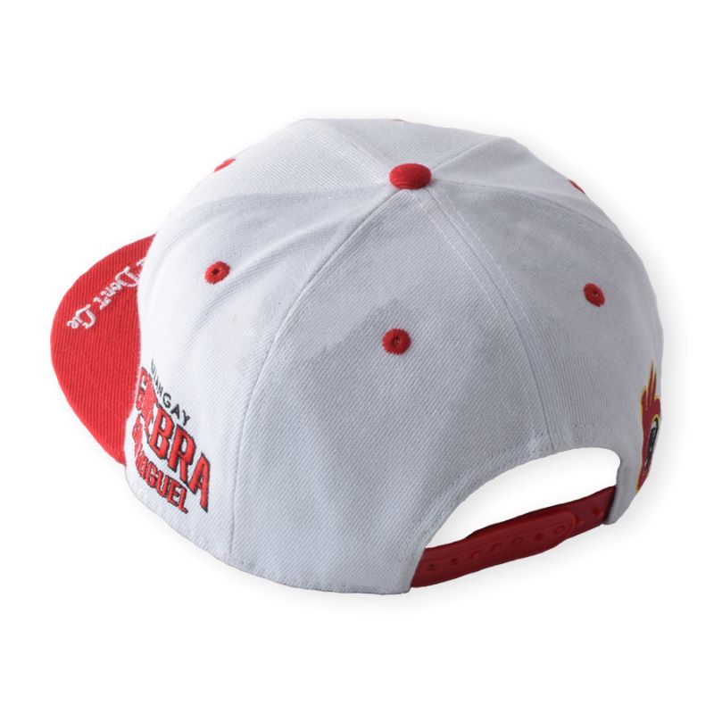 Logo de broderie en gros personnalisé de haute qualité 6 Panneau rouge 3D avec boucle en plastique Coton Coton-cap