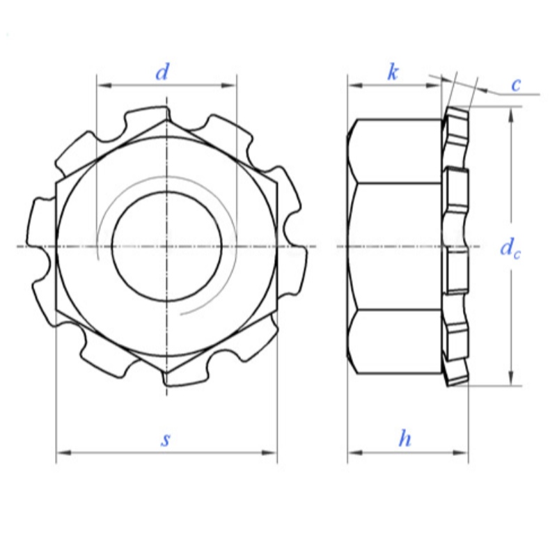 écrous combinés avec rondelle élastique hexagonale/K-contre-écrou