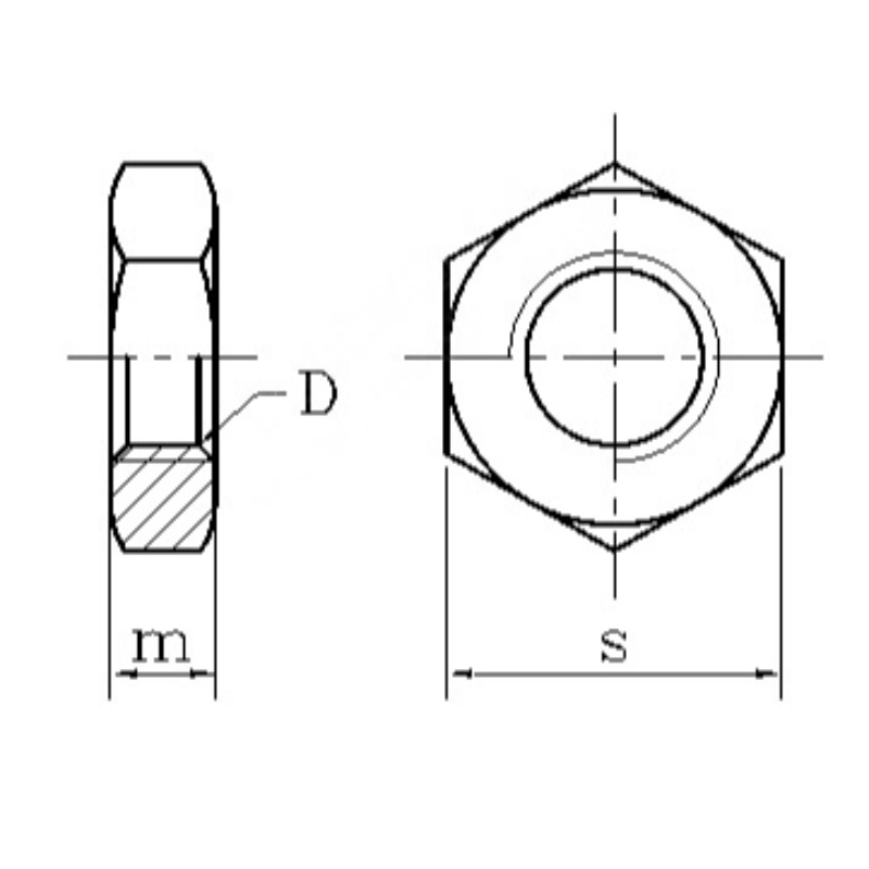 écrou de tuyau hexagonal avec filetage