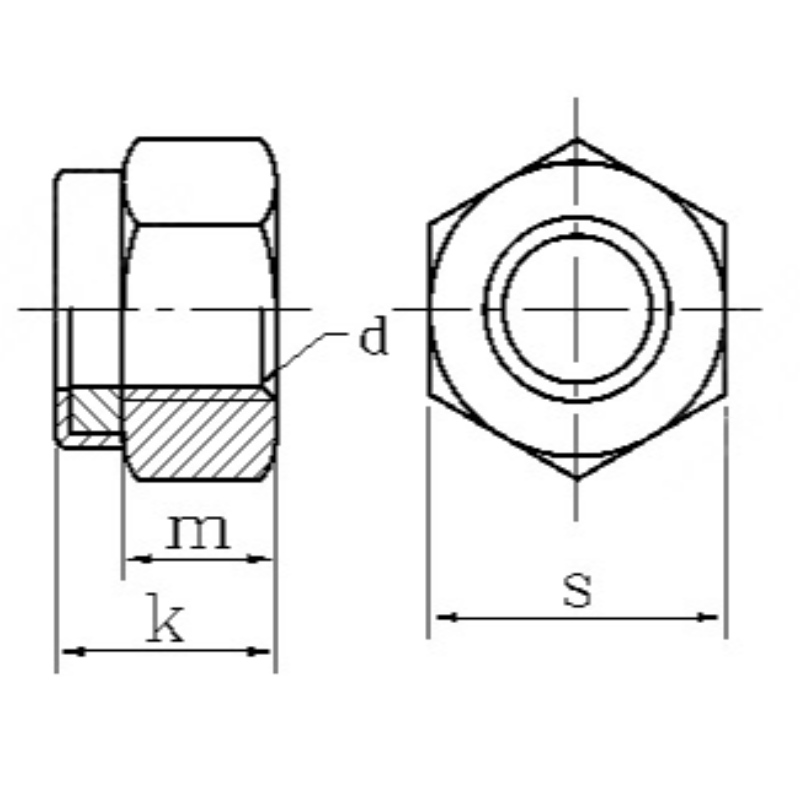 contre-écrou hexagonal ennylon