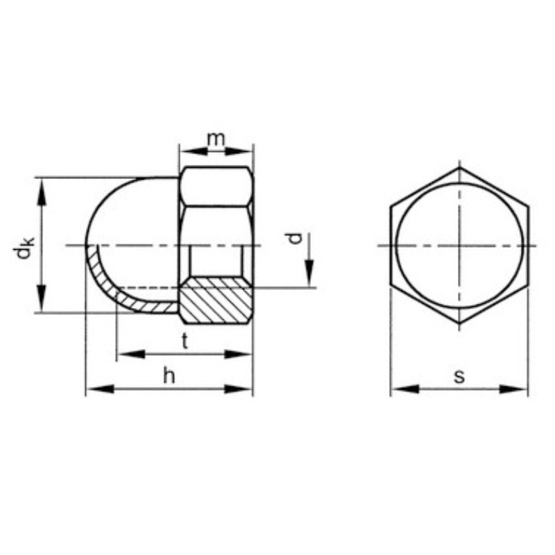 écrou à tête ennylon