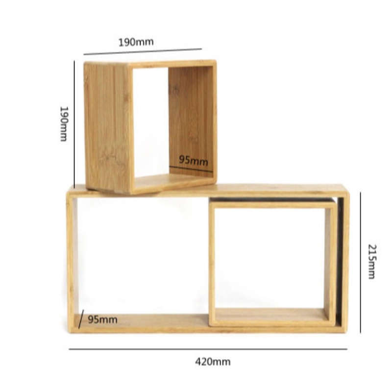 DIR Ensemble d'organisation de rangement pour décoration murale avec cadre en bambou