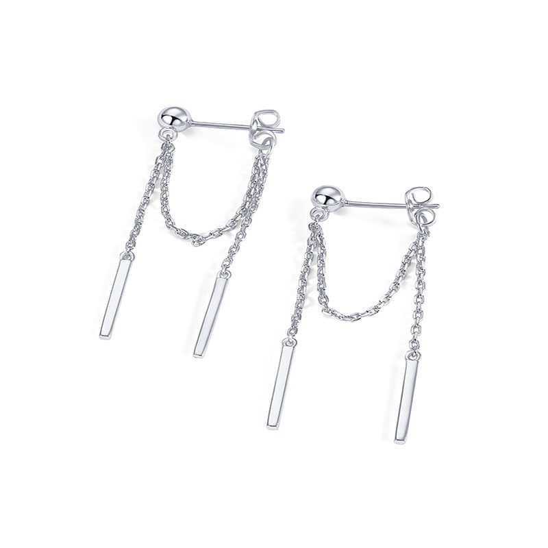 Hongde – boucles d'oreilles en argent sterling 925 plaqué or 18 carats, chaîne pendante, clous en zircone cubique, enfile-boule, boucles d'oreilles