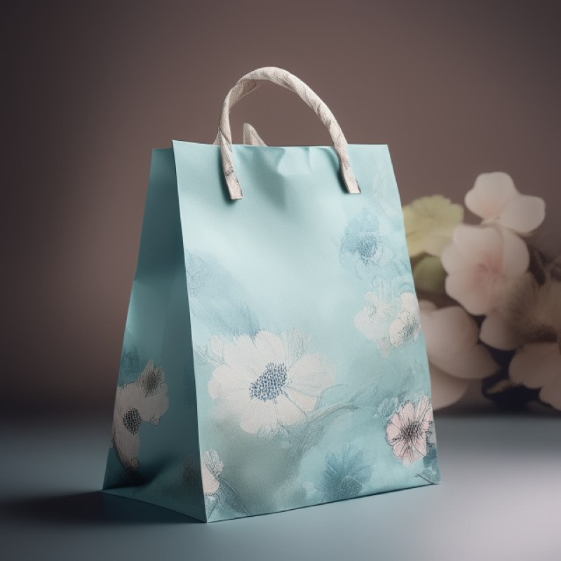 Sac Kraft Floral Élégant