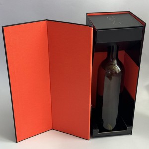 Boîte à vin pliable sophistiquée rouge etnoire
