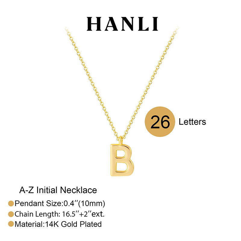 Hongde plaqué or 14 carats A-Collier initial Z Colliers initiaux pour femmes - Collier lettre délicate plaqué or 14 carats Alphabet simple A-Collier Z personnalisé monogrammenom collier pour femmes bijoux