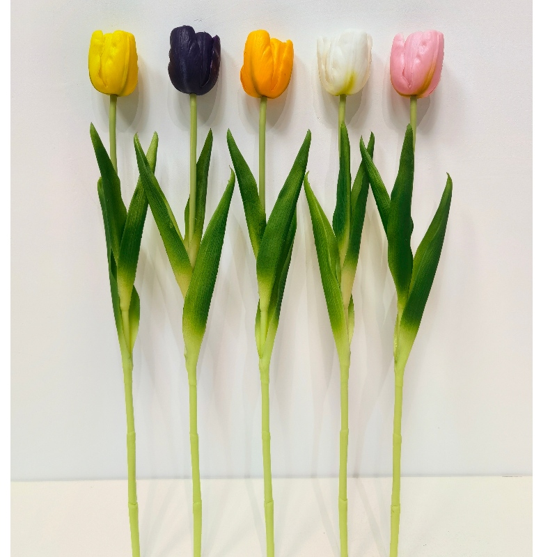 Produits promotionnels fleur artificielle tulipe tige unique décoration de la maison vraie touche simulation tulipes