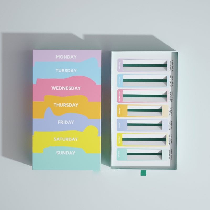 Coffret cadeau coloré en semaine