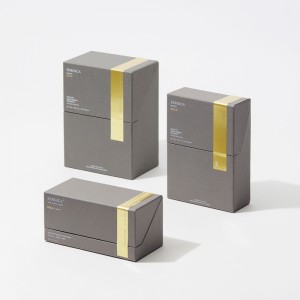 Noir de luxe & Boîte d\'emballages de soins de la peau en or