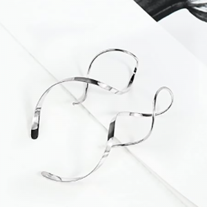 Boucles d\'oreilles en spirale en argent sterling à la main-Argent