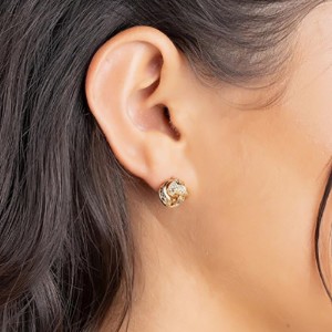 Boucles d\'oreilles ànouée entrelacées de luxe 18 km de luxe - Classic & Design texturé élégant pour une sophistication intemporelle