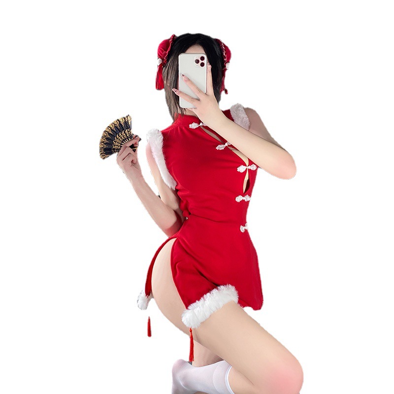 Nouveau-Style Cheongsam, Sexy Bunny Girl Cosplay Uniforme, Internet - ensemble de célébrités, lapin séduisant - Les tenues dunouvel an sur le thème pour les femmes, Performance Wear 330 Prix:$112.99