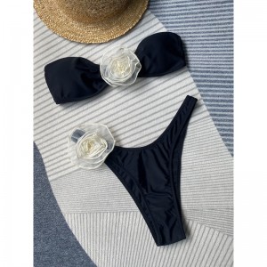 2025 Nouveau bikini de fille chaude européenne et américaine avec trois - Fleurs dimensionnelles. Croix - Border Best - vendre sexy deux - Swimsuit en pièce avec pantalon triangulaire 8863 Prix:$79,99