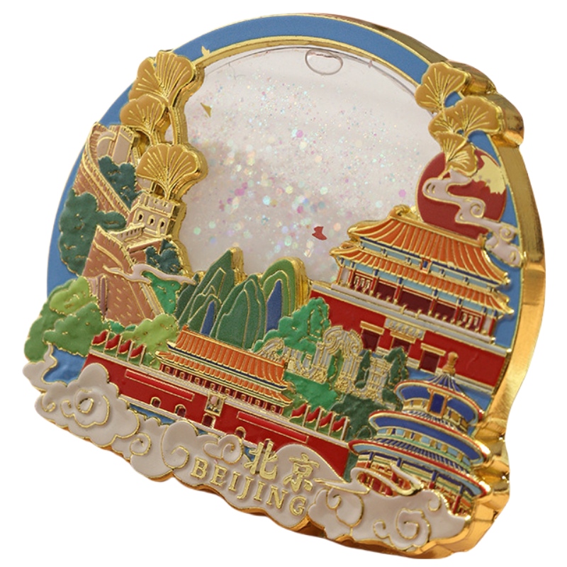 Aimant de réfrigérateur de paillettes de métal de luxe