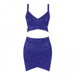 Camisole en tricot en or d\'été, ensemble de jupe enveloppant de la hanche