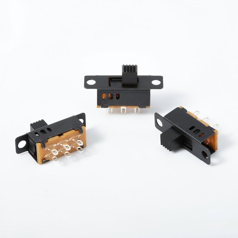 interrupteur à glissière SS23D32 double-troisième rangée-position 2P3T vertical six-broche bipolaire trois-poste